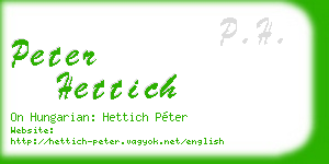 peter hettich business card